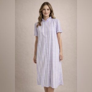 Vintage nightgown size L pastel stripes made in USA